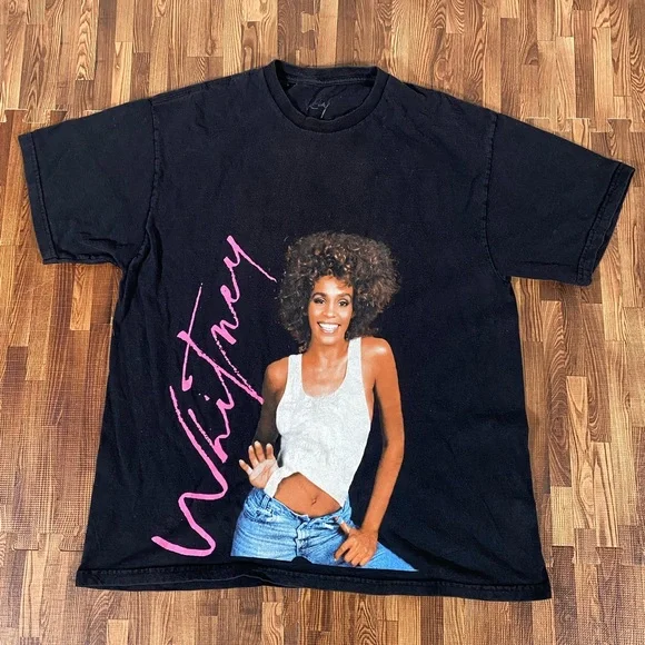 Shirts Vintage Y2k Whitney Houston T Shirt Adult L Black Rb